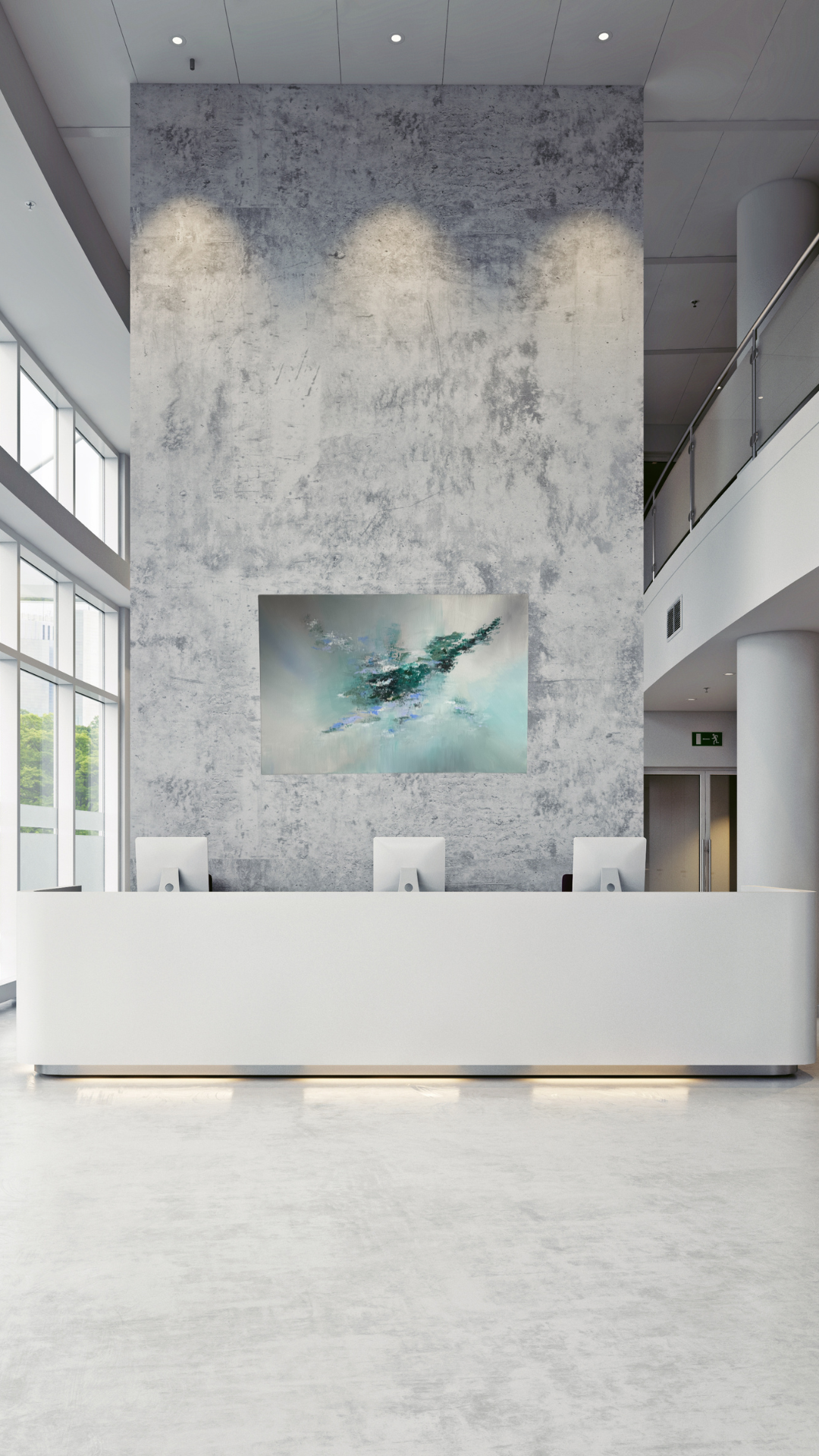 Tchaikovsky I Green and Grey Textured Abstract Painting