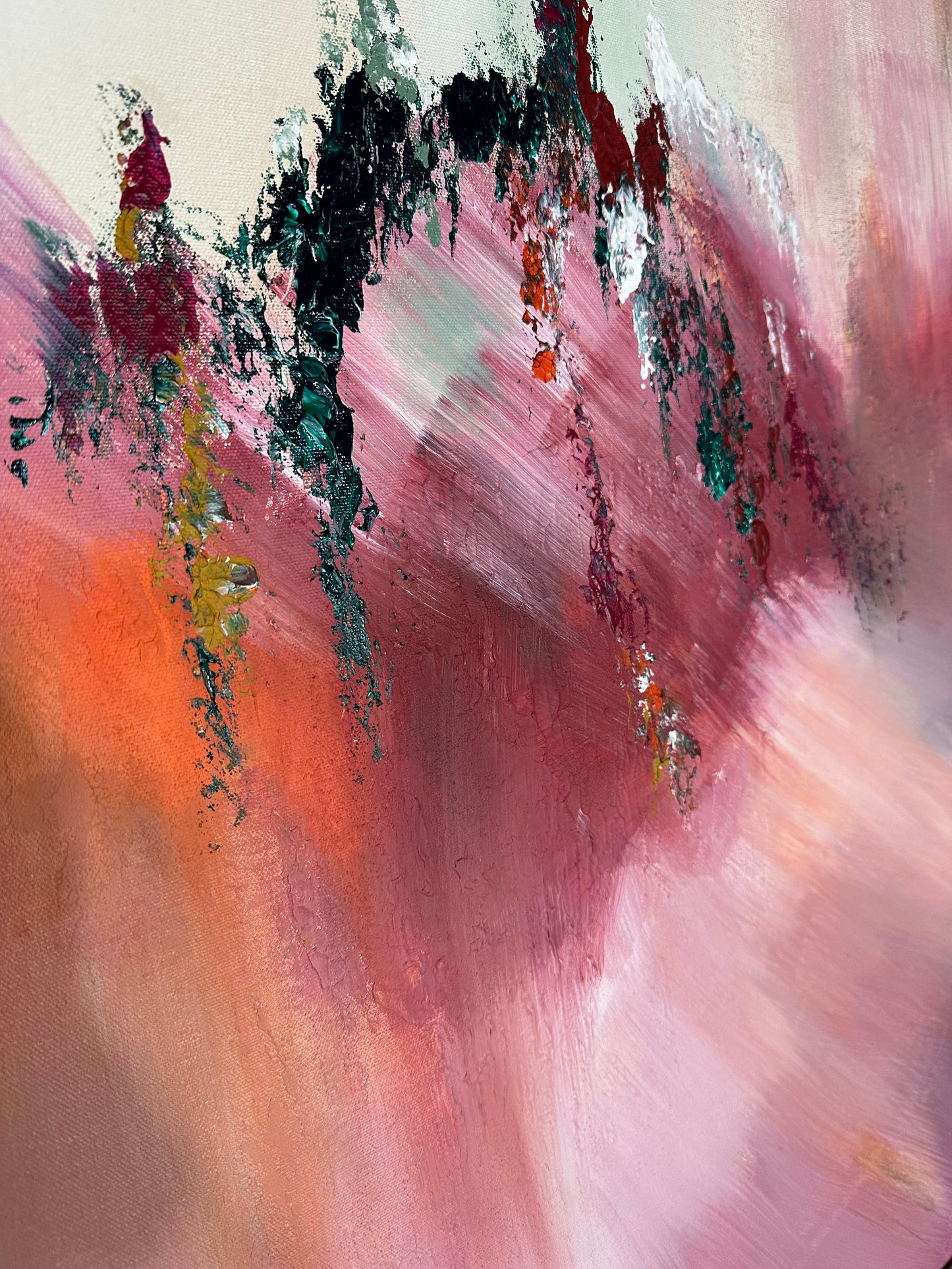 Shostakovich I Pink and Mint Abstract Painting