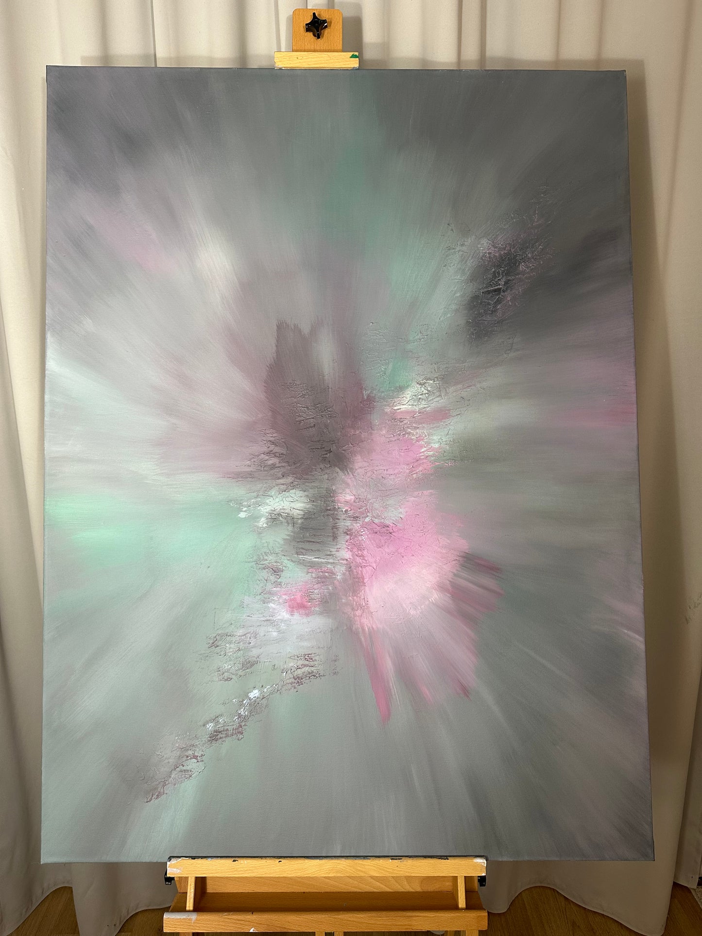 Mozart IV Muted Sorbet Textured Abstract Painting