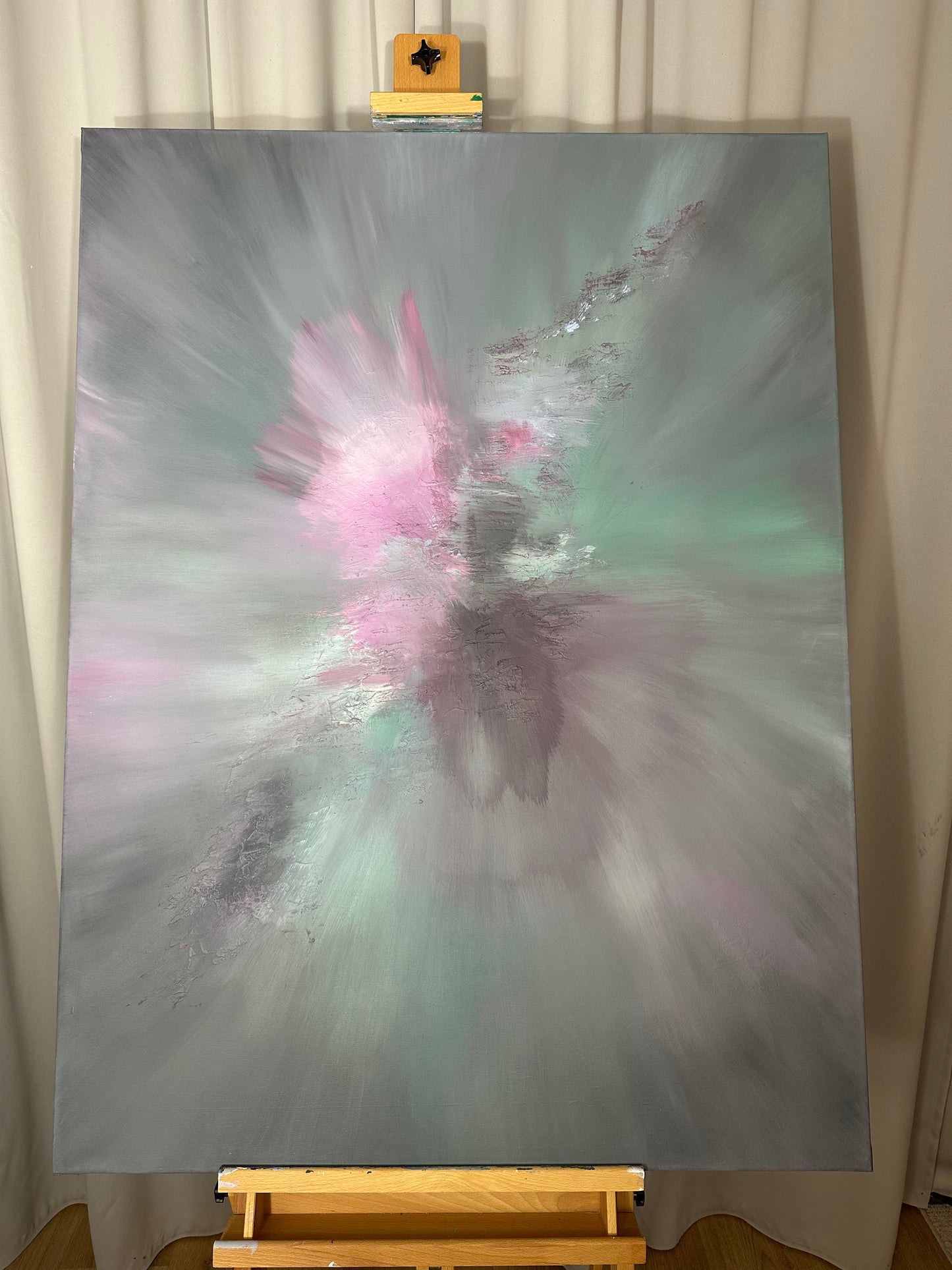 Mozart IV Muted Sorbet Textured Abstract Painting