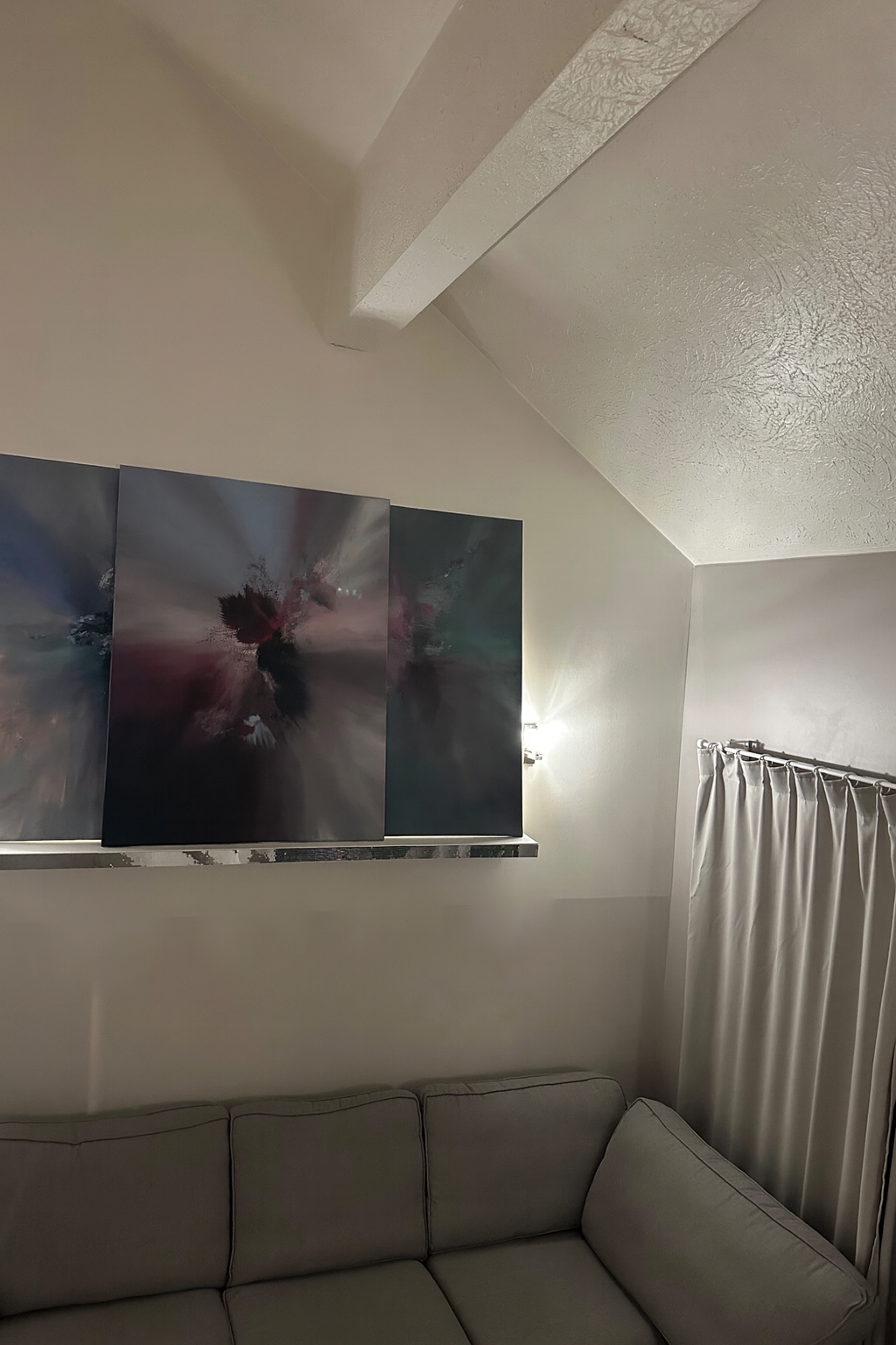 Carl Orff I Plum and Baby Blue Textured Abstract Painting