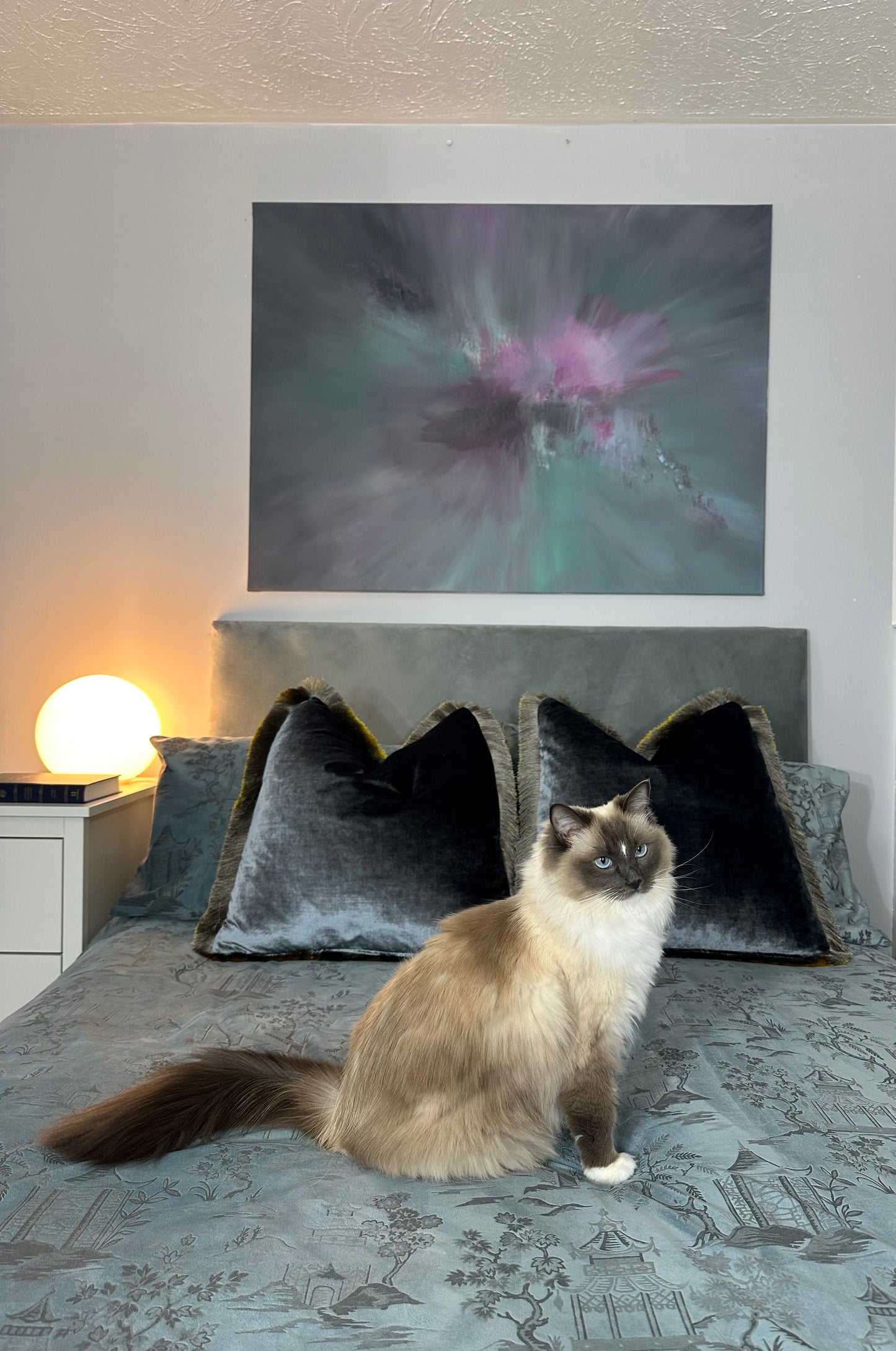 Mozart IV Muted Sorbet Textured Abstract Painting