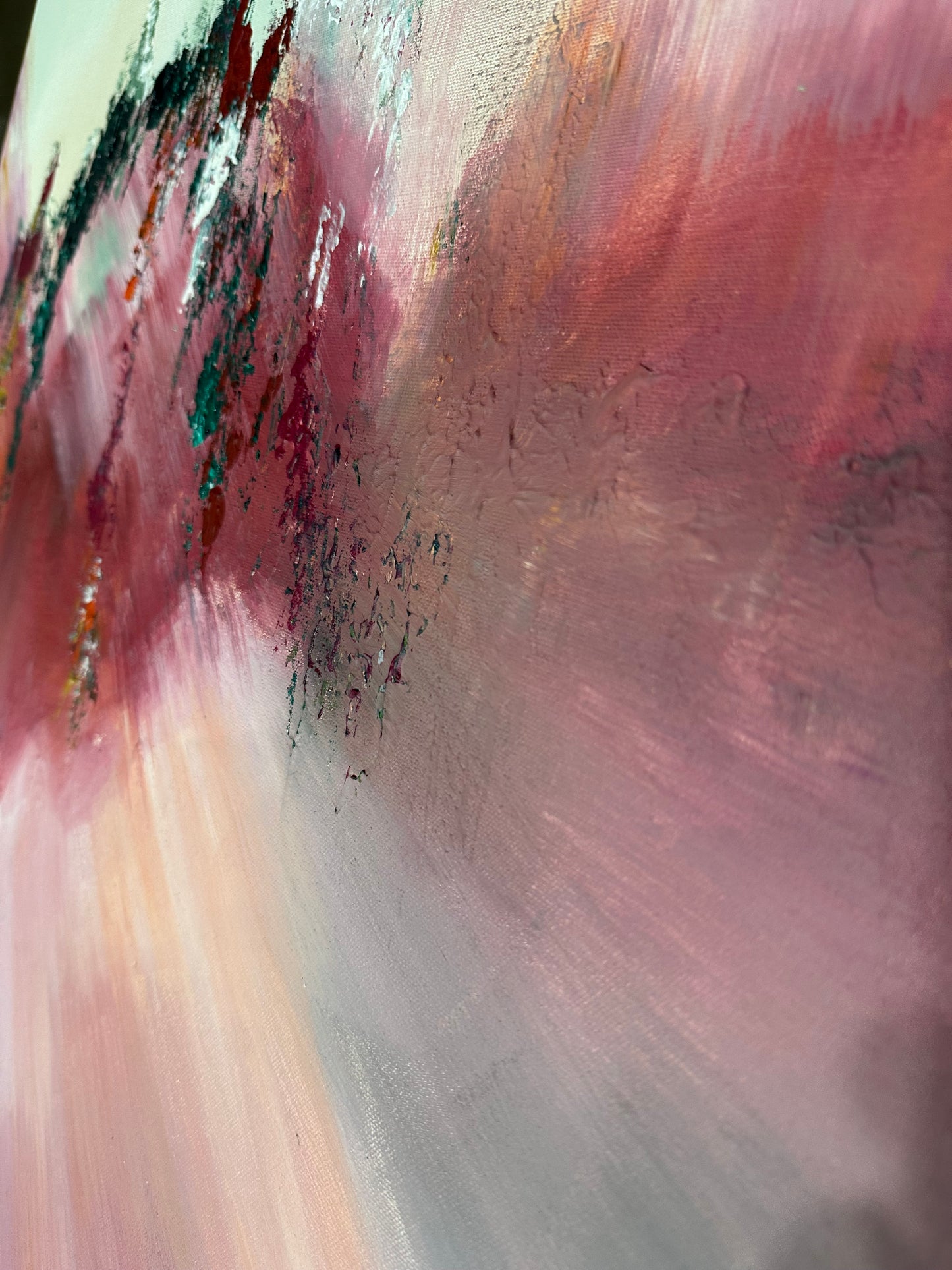 Shostakovich I Pink and Mint Abstract Painting