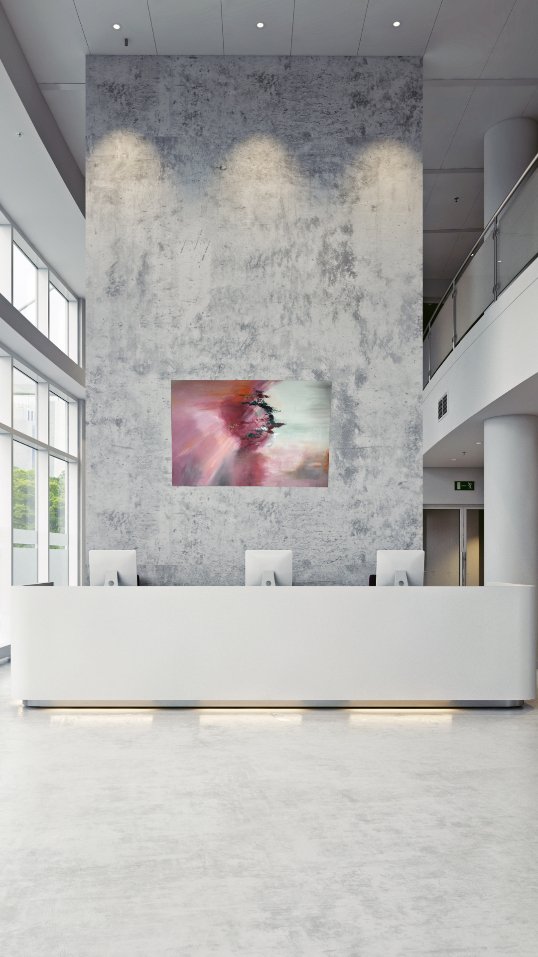 Shostakovich I Pink and Mint Abstract Painting