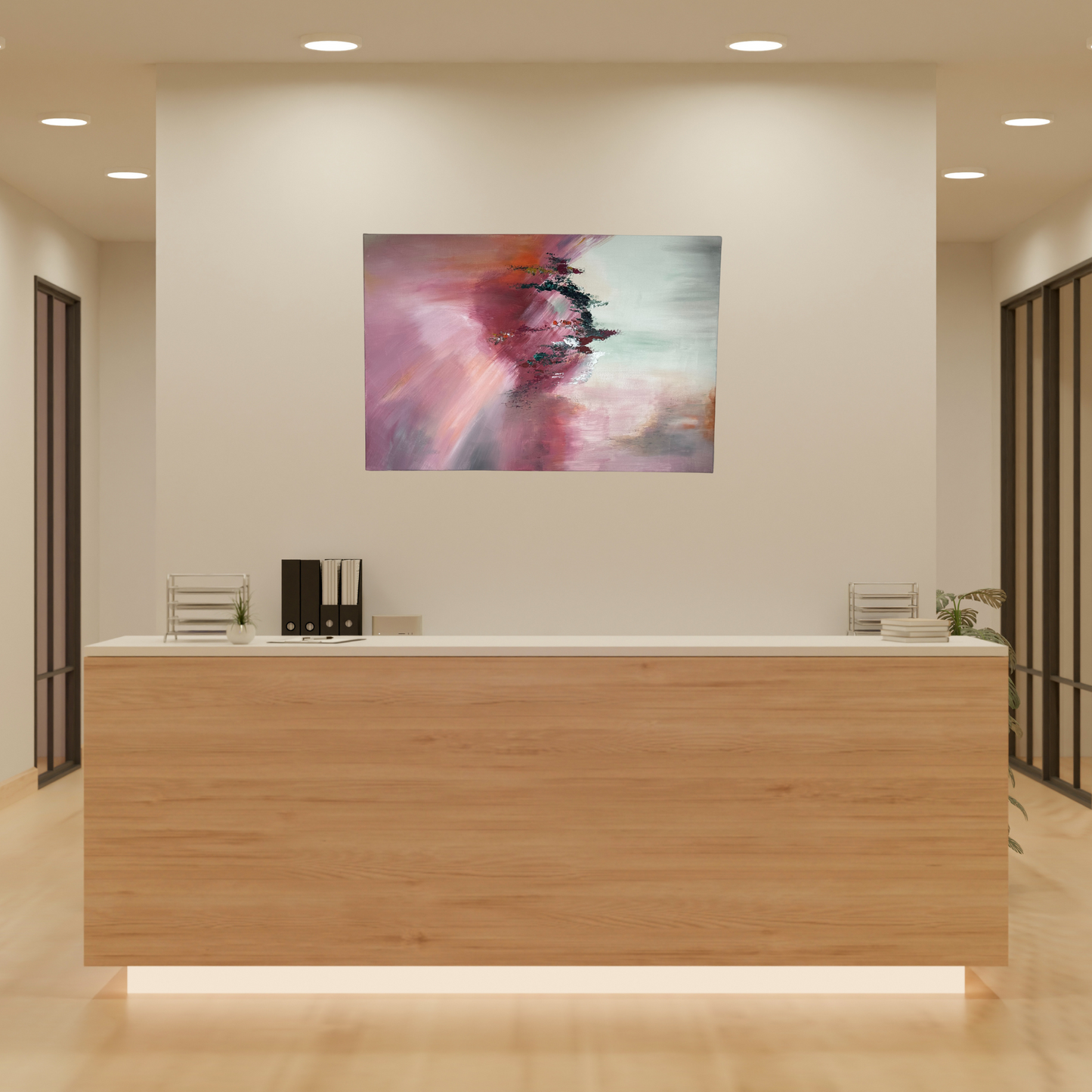 Shostakovich I Pink and Mint Abstract Painting