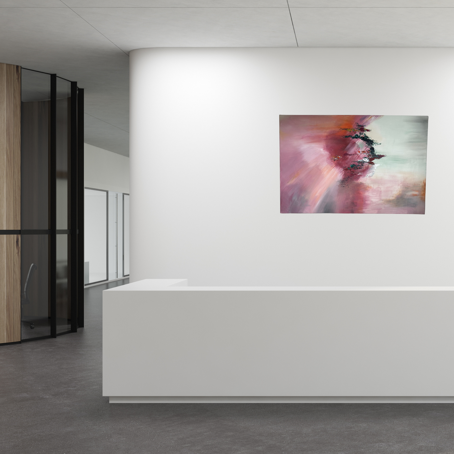 Shostakovich I Pink and Mint Abstract Painting